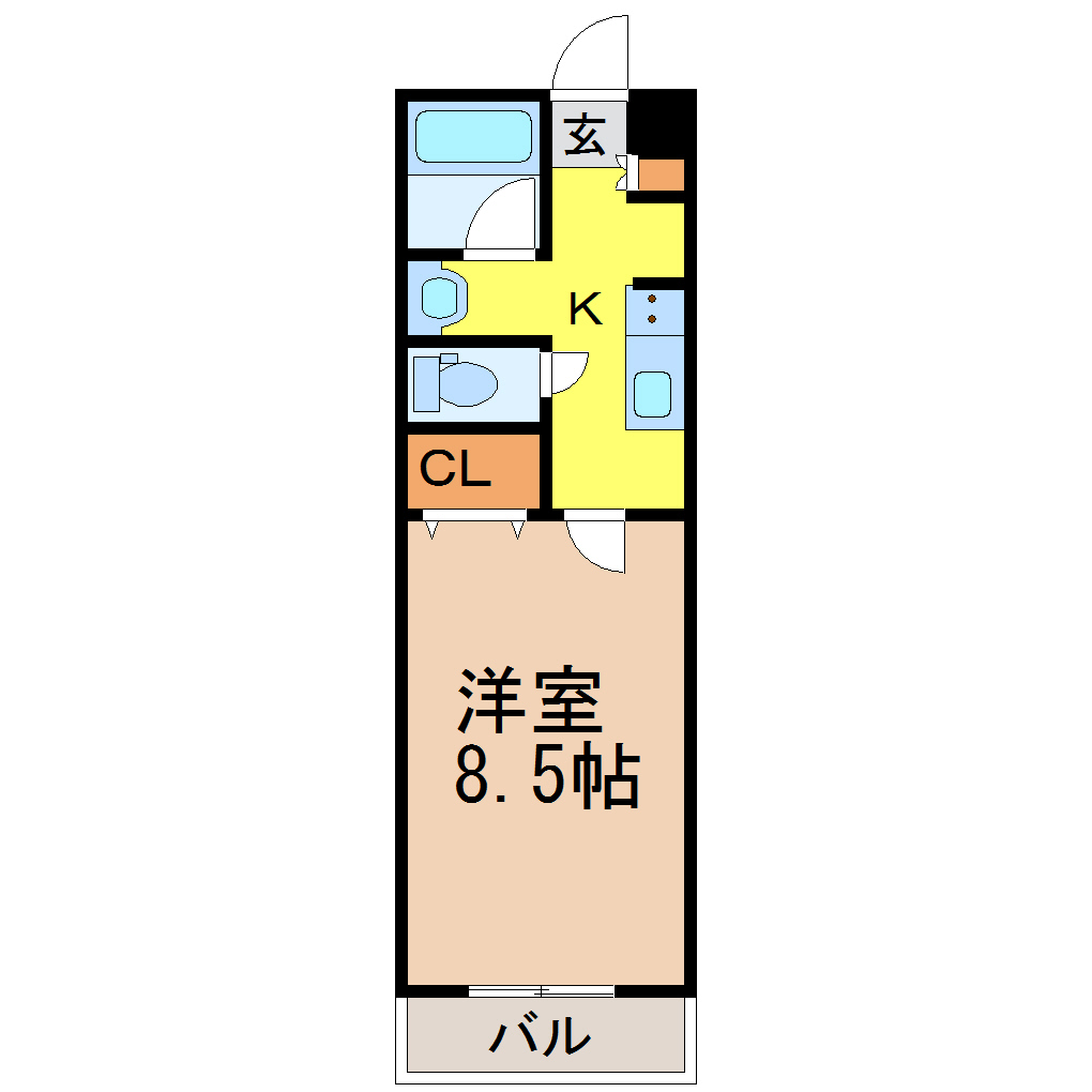 名古屋市千種区南明町のアパートの間取り