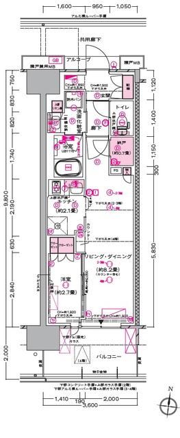 【川越市新富町のマンションの間取り】