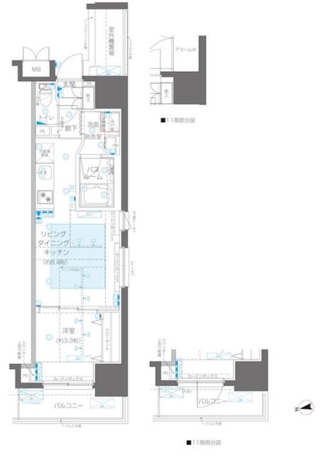 新宿区新宿のマンションの間取り