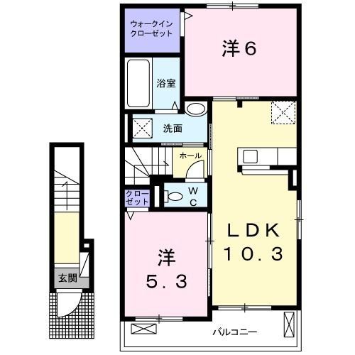 鎌ケ谷市東初富のアパートの間取り