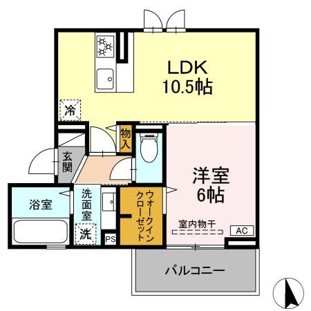 甲府市屋形のアパートの間取り