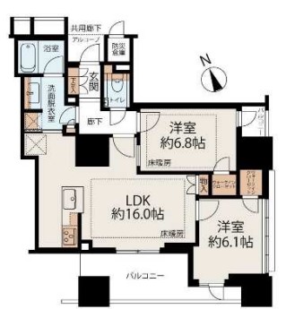 プラウド新虎通りの間取り