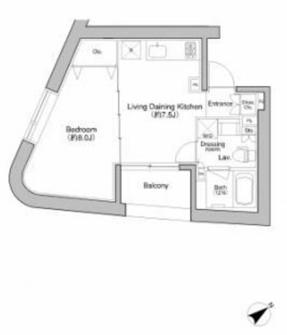 新宿区大京町のマンションの間取り