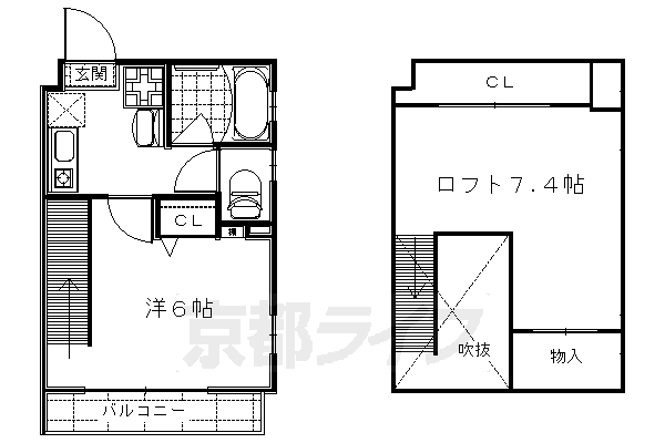 京都市左京区東丸太町のマンションの間取り