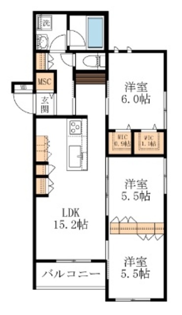 戸田市喜沢のマンションの間取り