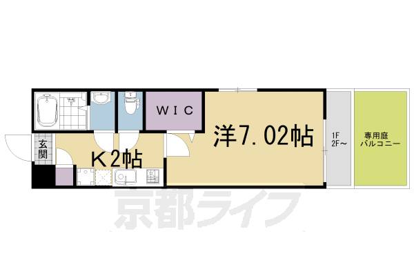 城陽市平川のマンションの間取り