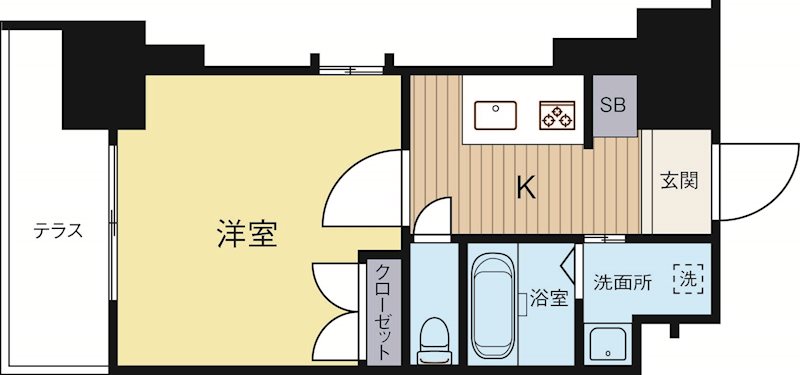 福岡市中央区清川のマンションの間取り