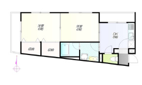 新宿区築地町のマンションの間取り