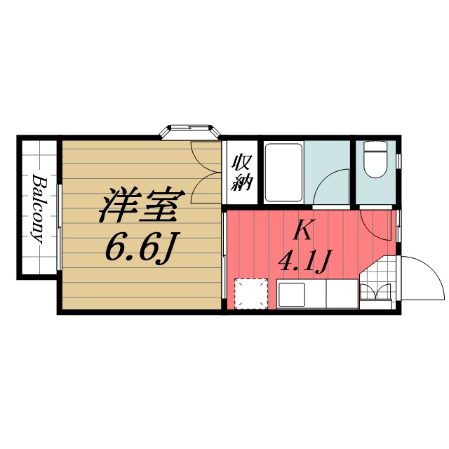 成田市新田のアパートの間取り