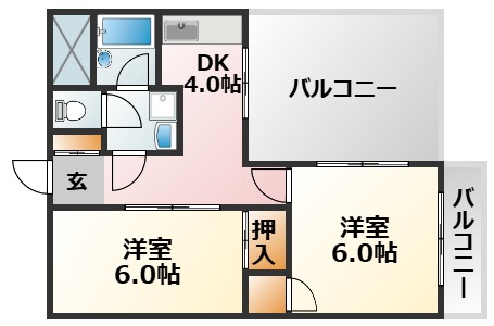 大阪市東淀川区豊里のマンションの間取り