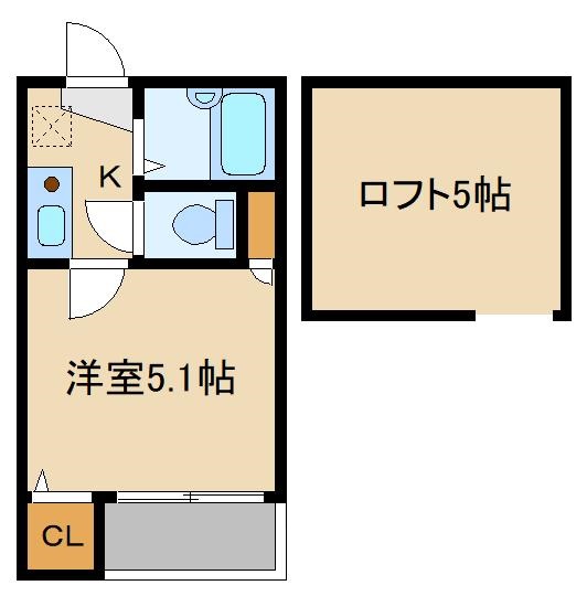 横浜市神奈川区神之木町のアパートの間取り