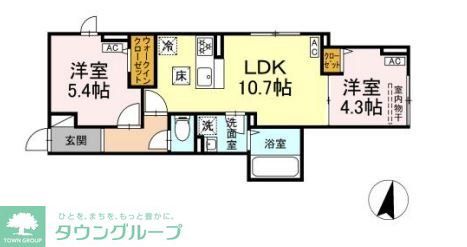 足立区千住元町のアパートの間取り