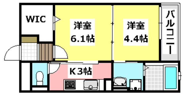 吹田市岸部北のマンションの間取り