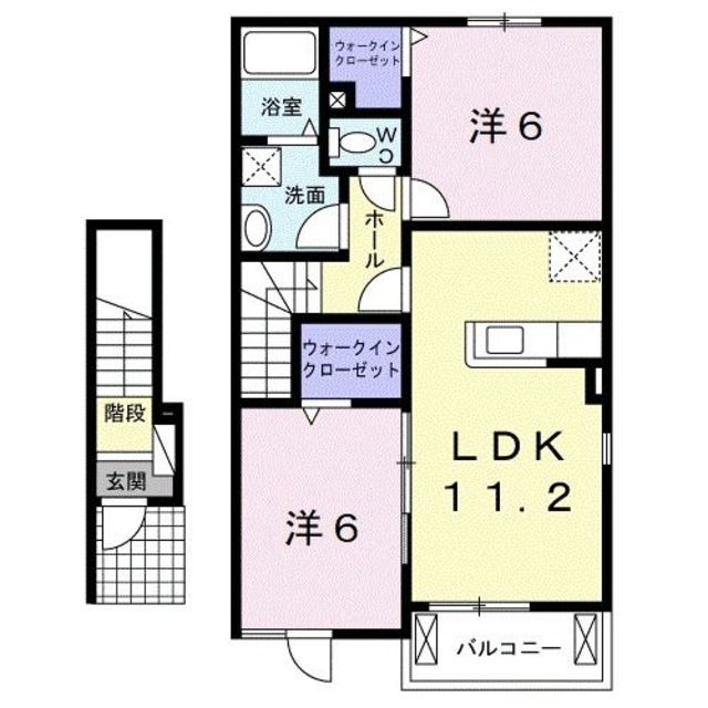 和歌山市榎原のアパートの間取り