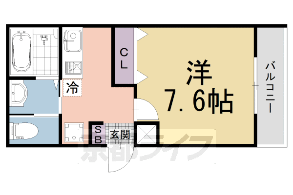 京都市伏見区深草西浦町８丁目のアパートの間取り