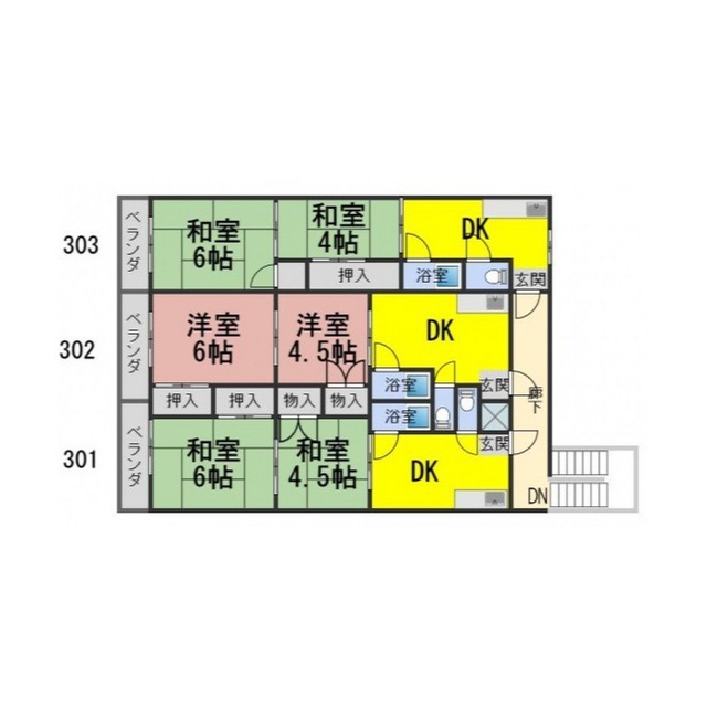 岐阜市畷町のアパートの間取り