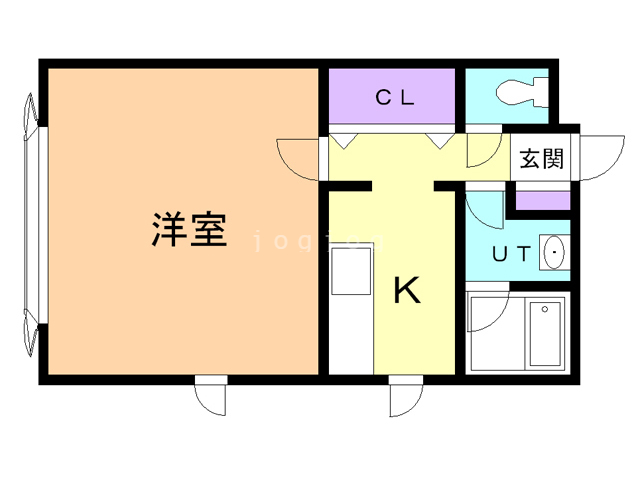 函館市北美原のアパートの間取り