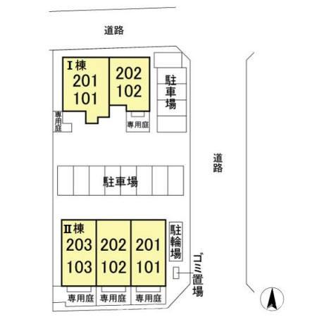 【佐倉市寺崎北のアパートの駐車場】