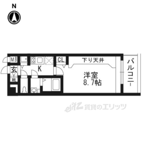 京都市南区東九条河西町のマンションの間取り