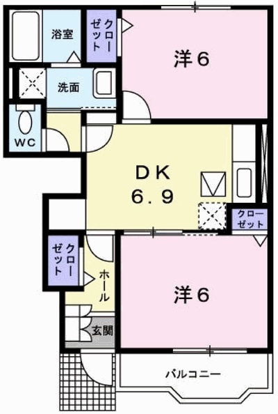 姫路市勝原区熊見のアパートの間取り