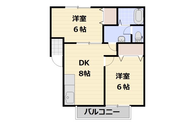 福岡県宗像市ひかりヶ丘２（アパート）の賃貸物件の間取り