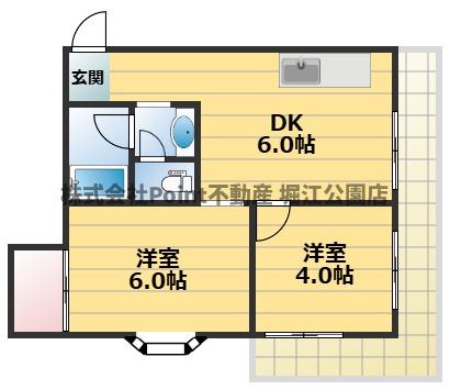 地下鉄千日前線 野田阪神駅 徒歩7分 7階建 築38年の間取り写真