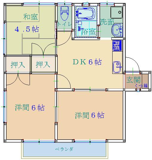 グリーンコーポ抽ヶ台　Ｂ棟の間取り