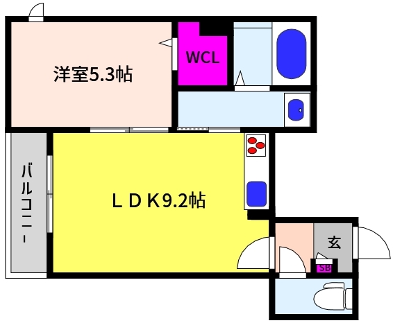 神戸市東灘区御影中町のアパートの間取り