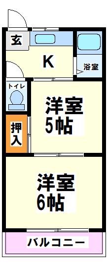 府中市府中町のアパートの間取り