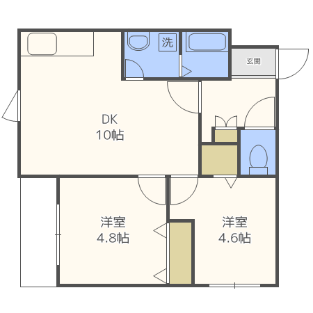 札幌市中央区南二十五条西のマンションの間取り