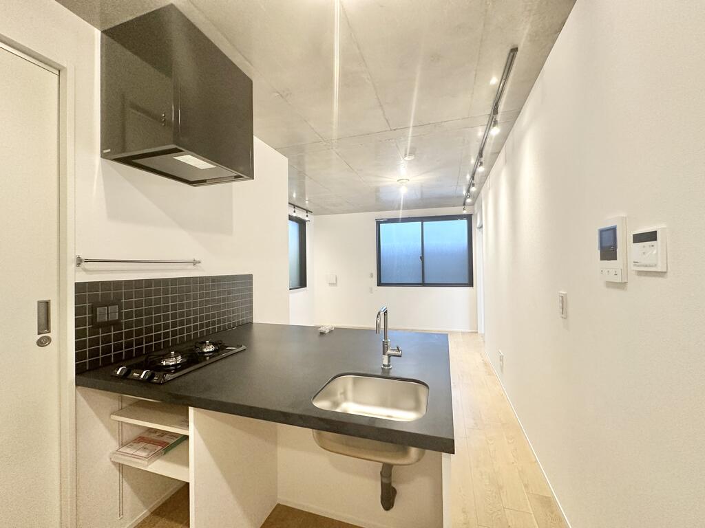 キッチン　２口コンロのカウンターキッチン