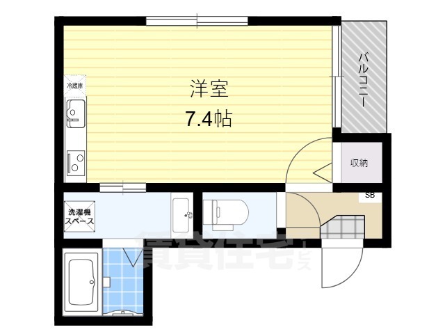 京都市伏見区深草鈴塚町のアパートの間取り