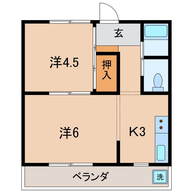 西尾市下町のアパートの間取り