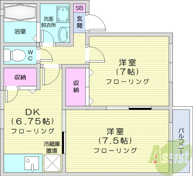 アップル弐番館の間取り