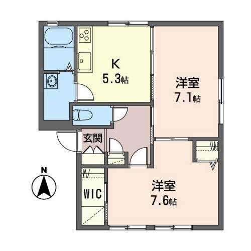 福知山市旭が丘のアパートの間取り