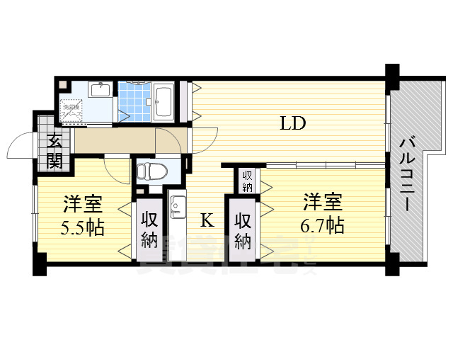 豊中市稲津町のマンションの間取り