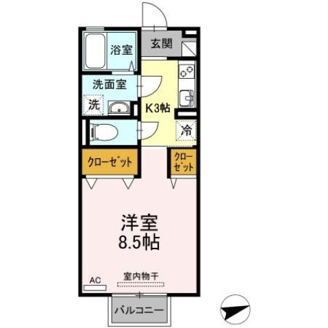 広島市安佐南区伴東のアパートの間取り