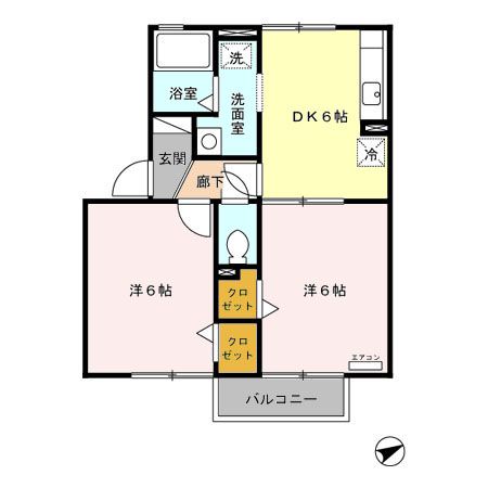 桑名郡木曽岬町大字栄のアパートの間取り