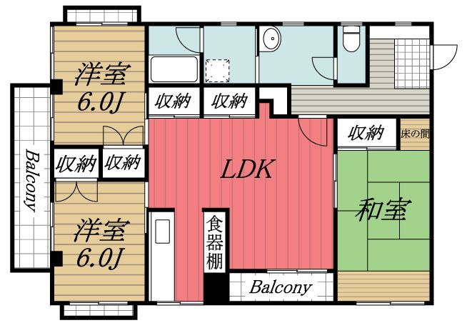 千葉市中央区都町のアパートの間取り