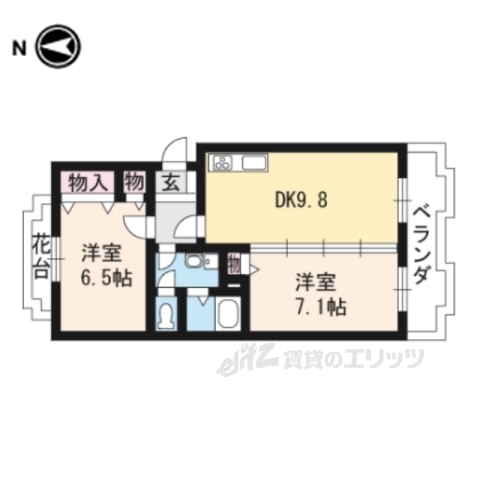 ツインヴィレッジ西野２棟の間取り