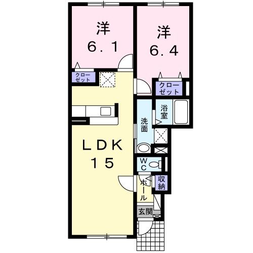 旭川市永山四条のアパートの間取り