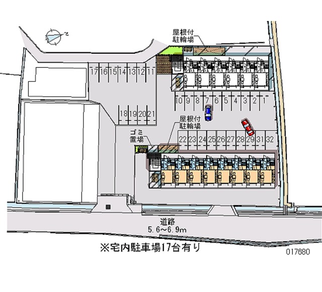 【高松市東山崎町のアパートの駐車場】