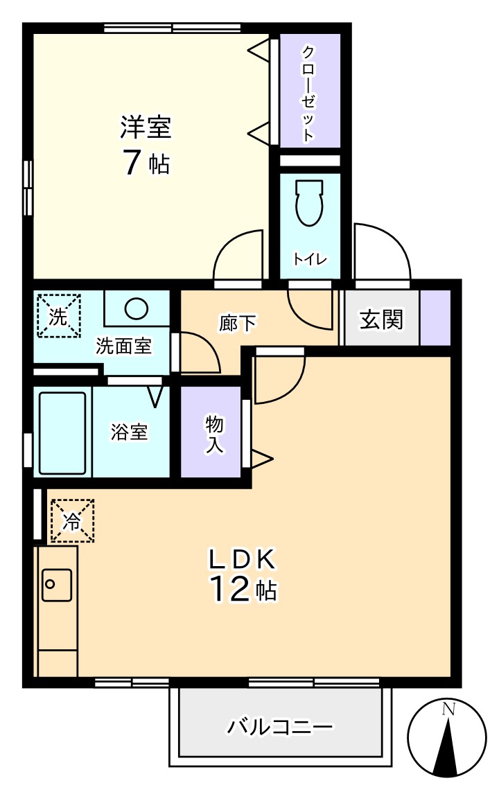 南アルプス市有野のアパートの間取り