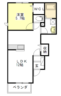 【サニーハイツＳＥＩＮＡＩ　Ａの間取り】