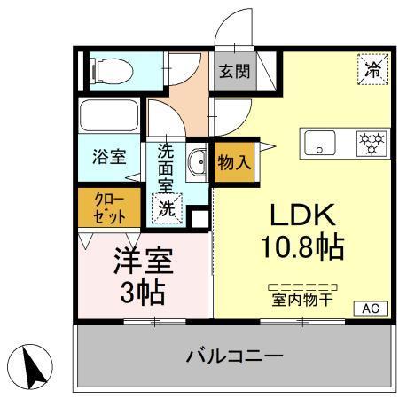 東広島市西条町寺家のアパートの間取り