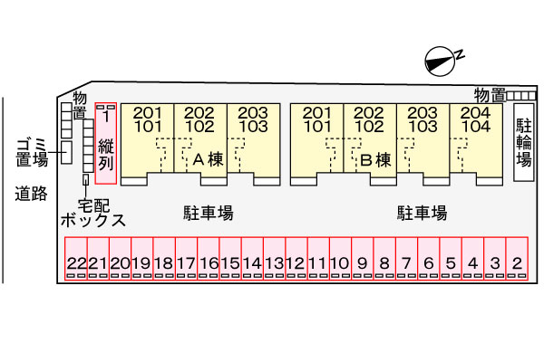 【松江市西浜佐陀町のアパートの駐車場】