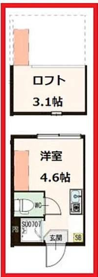 荒川区西尾久のアパートの間取り