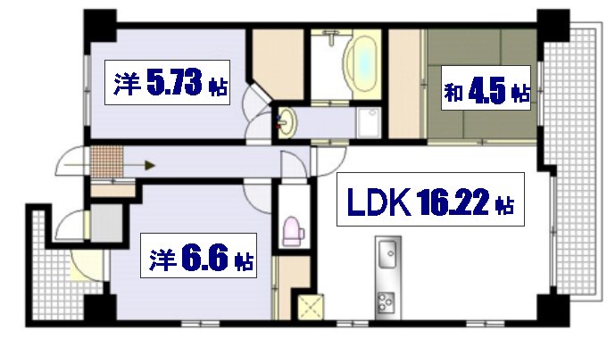 広島市中区千田町のマンションの間取り