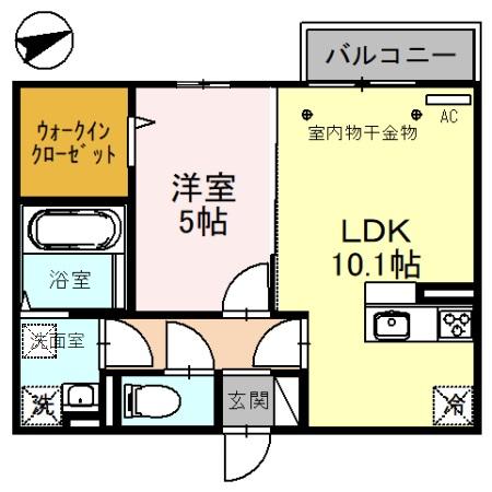 砺波市深江のアパートの間取り