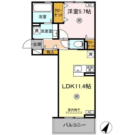 Ｄ-ROOM引水303の間取り